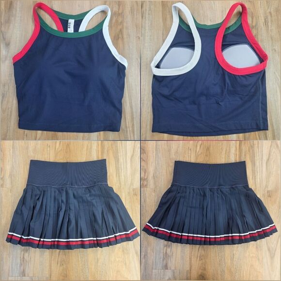 ☔️🩵⏭️NWT Blue Racerback Sleeveless Top & Pleated Skort Set Medium - Picture 8 of 13